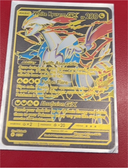 2024 Pokémon White Kyurem GX Gold Foil Fan Art Card — front