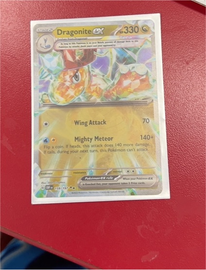 2023 Pokémon SV03 Obsidian Flames #159 Dragonite ex — front