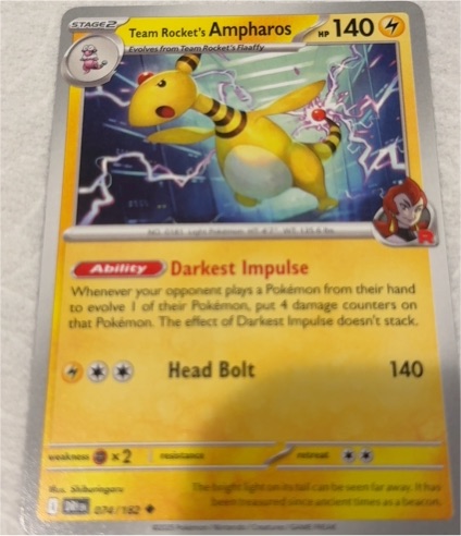 2025 Pokémon SV: Destined Rivals #74 Team Rocket's Ampharos — front