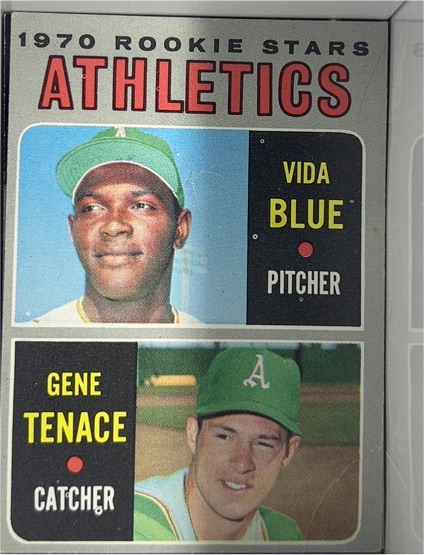 1970 Topps #21 Athletics Rookie Stars Vida Blue / Gene Tenace — front