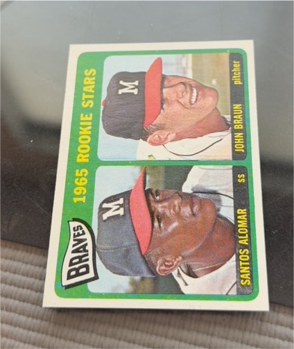 1965 Topps #82 Braves Rookie Stars Santos Alomar & John Braun — front