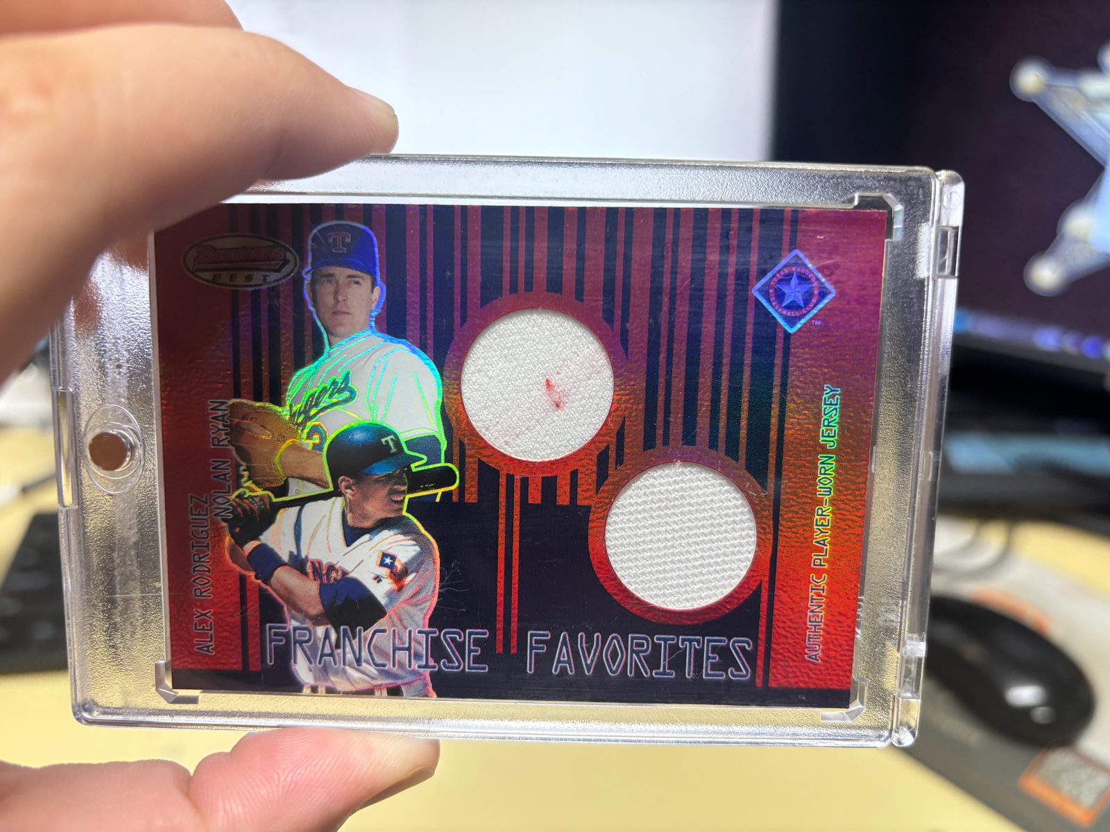 2001 Bowman's Best Franchise Favorites #FFR-RR Nolan Ryan / Alex Rodriguez — front