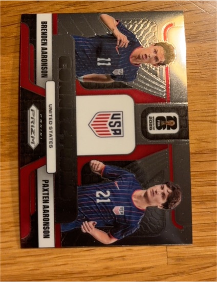 2026 Panini Prizm FIFA World Cup #5 Brenden Aaronson Paxten Aaronson Connections — front