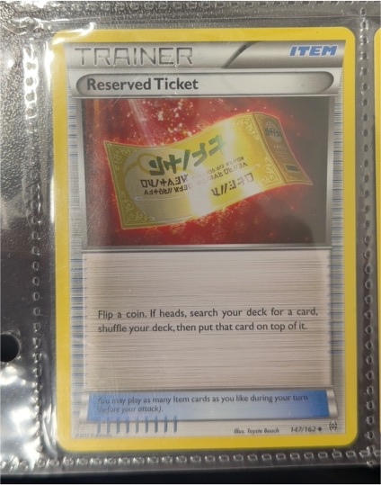 2015 Pokémon XY BREAKthrough #147 Reserved Ticket — front
