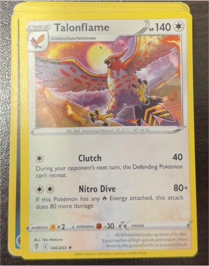 2021 Pokémon #140 Talonflame — front