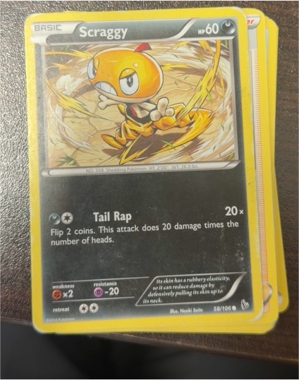 2014 Pokémon XY Flashfire #58 Scraggy — front