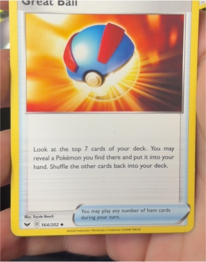 2020 Pokemon Sword & Shield #164 Great Ball — front