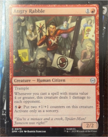 2025 Magic: The Gathering Marvel's Spider-Man #75 Angry Rabble — front
