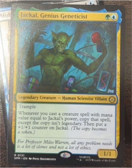 2025 Magic: The Gathering Marvel's Spider-Man #131 Jackal, Genius Geneticist — front