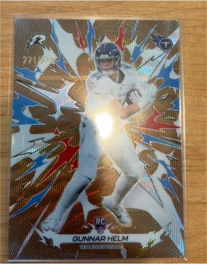 2026 Topps Resurgence #196 Gunnar Helm Rookie Hyper Prizm RC Tennessee Titans — front