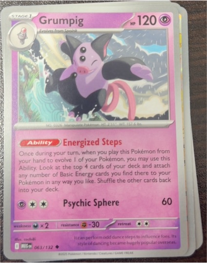 2023 Pokémon ME01: Mega Evolution #063 Grumpig — front