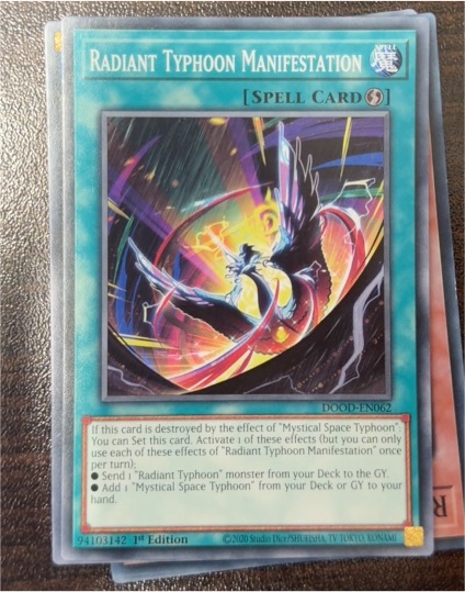 2020 Yu-Gi-Oh! DOOD-EN062 Radiant Typhoon Manifestation — front