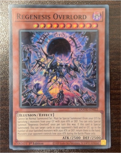 2020 Yu-Gi-Oh! DOOD-EN022 Regenesis Overlord — front