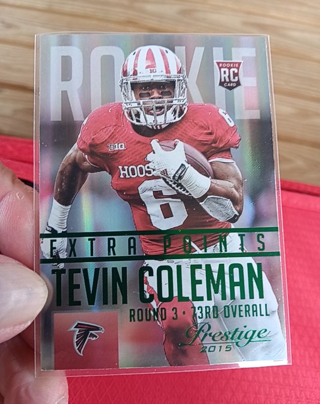 2015 Panini Prestige #289 Tevin Coleman Extra Points Green Rookie — front