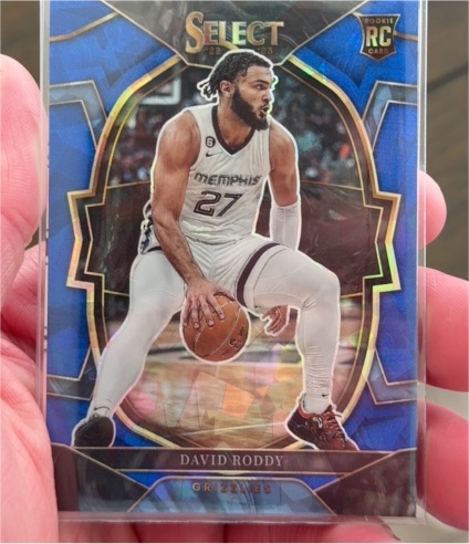 2022-23 Panini Select #78 David Roddy Memphis Grizzlies Blue Prizm Rookie — front