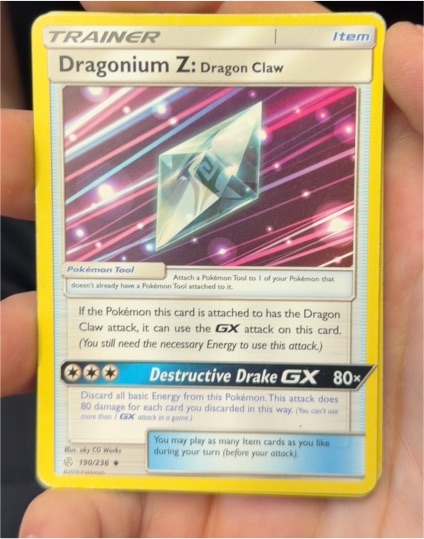 2019 Pokémon SM Cosmic Eclipse #190 Dragonium Z: Dragon Claw — front