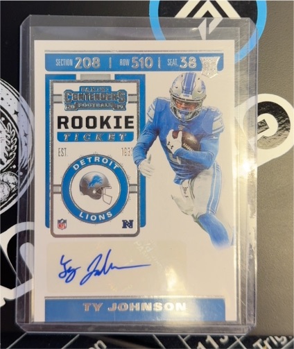 2019 Panini Contenders #268 Ty Johnson Rookie Ticket — front