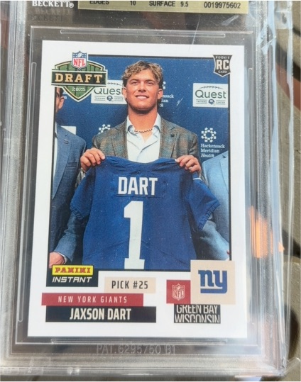 2025 Panini Instant NFL Draft #25 Jaxson Dart — front