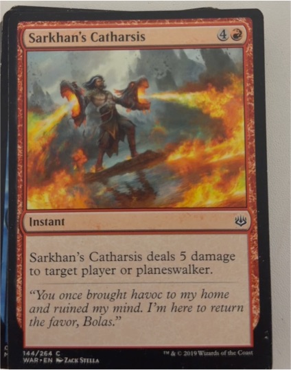 2019 Magic: The Gathering War of the Spark #144 Sarkhan's Catharsis — front