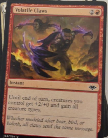 2019 Magic: The Gathering Modern Horizons #154 Volatile Claws — front