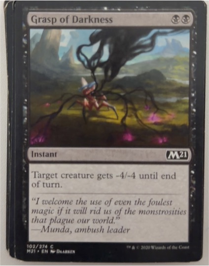 2020 Magic: The Gathering Core Set 2021 #102 Grasp of Darkness — front