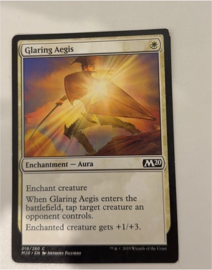 2019 Magic: The Gathering Core Set 2020 #18 Glaring Aegis — front