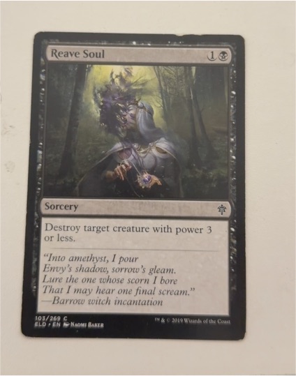 2019 Magic: The Gathering Throne of Eldraine #103 Reave Soul — front