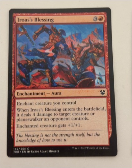 2020 Magic: The Gathering Theros Beyond Death #142 Iroas's Blessing — front