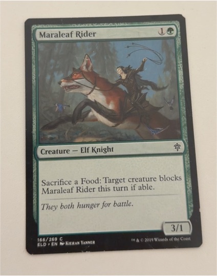 2019 Magic: The Gathering Throne of Eldraine #166 Maraleaf Rider — front