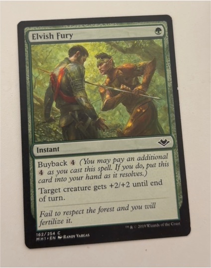 2019 Magic: The Gathering Modern Horizons #162 Elvish Fury — front