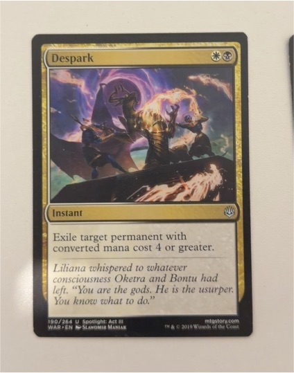 2019 Magic: The Gathering War of the Spark #190 Despark — front