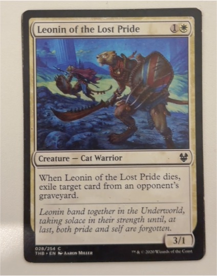 2020 Theros Beyond Death #28 Leonin of the Lost Pride — front