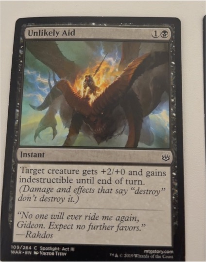 2019 Magic: The Gathering #109 Unlikely Aid — front