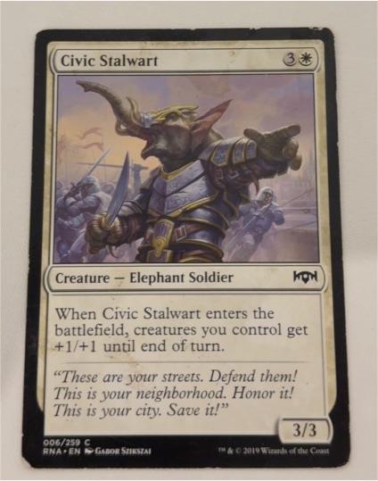 2019 Magic: The Gathering Ravnica Allegiance #6 Civic Stalwart — front