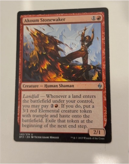 2015 Magic: The Gathering #140 Akoum Stonewaker — front