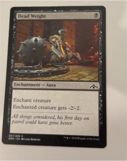 2018 Magic: The Gathering Guilds of Ravnica #067 Dead Weight — front