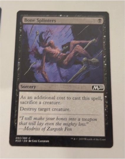 2019 Magic The Gathering Core Set 2020 #92 Bone Splinters — front