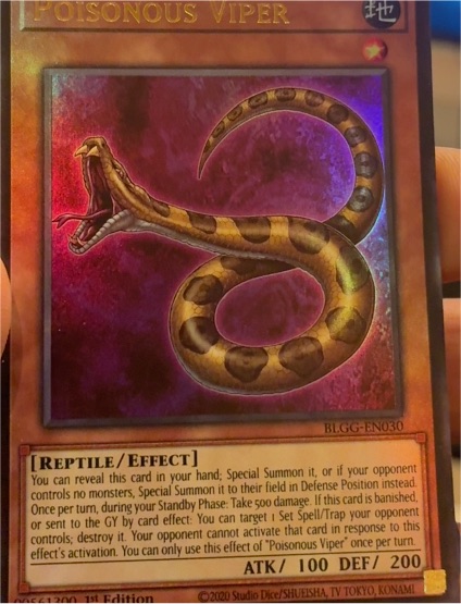 2020 Yu-Gi-Oh! BLGG-EN030 Poisonous Viper — front