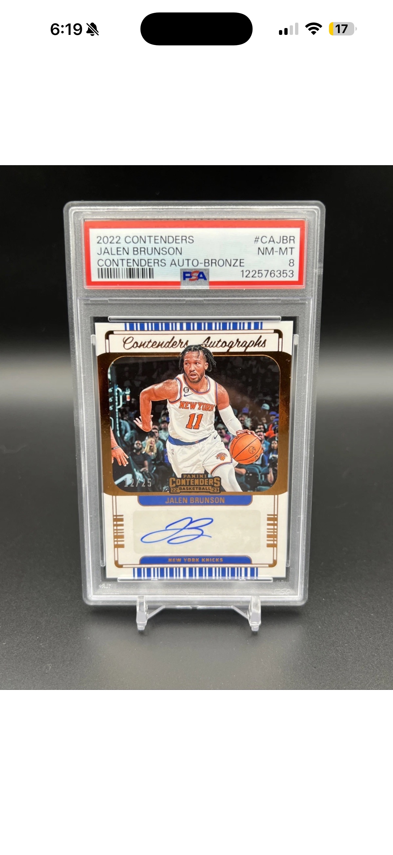 2022 Panini Contenders #CAJBR Jalen Brunson — front