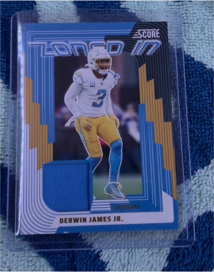 2025 Score #ZON-DJS Derwin James Jr. Zoned In Jersey Relic — front