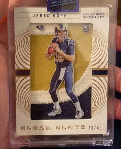 2016 Panini Clear Vision #40/49 Jared Goff Clear Cloth Rookie Card — front
