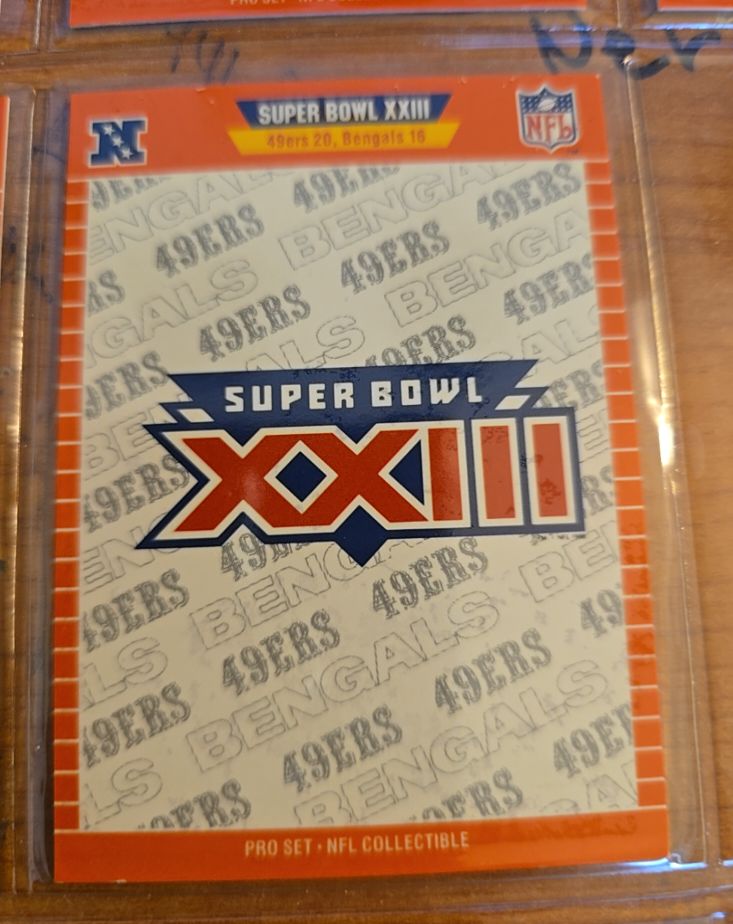 1989 Pro Set #XXIII Super Bowl XXIII San Francisco 49ers vs Cincinnati Bengals — front