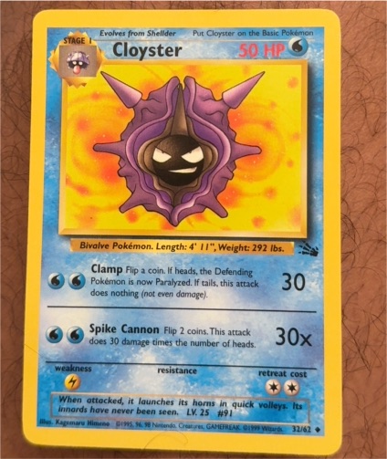 1999 Pokémon #32 Cloyster — front