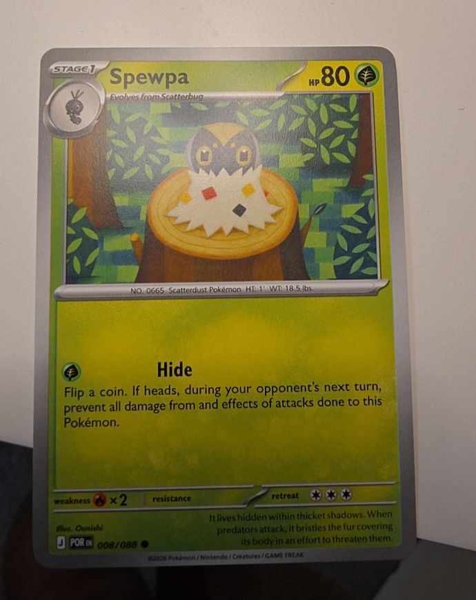 2016 Pokemon Perfect Order #008 Spewpa — front