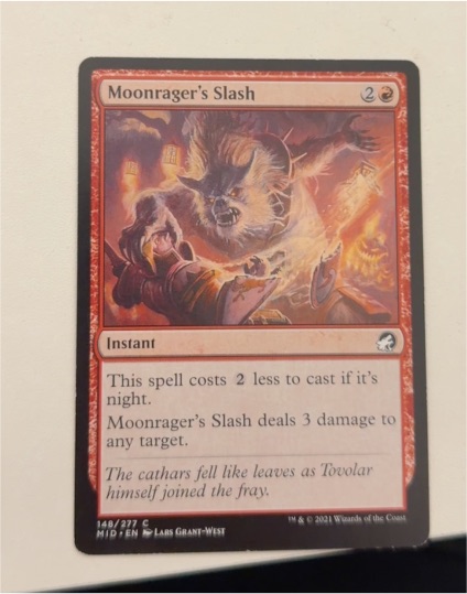 2021 Innistrad: Midnight Hunt #148 Moonrager's Slash — front