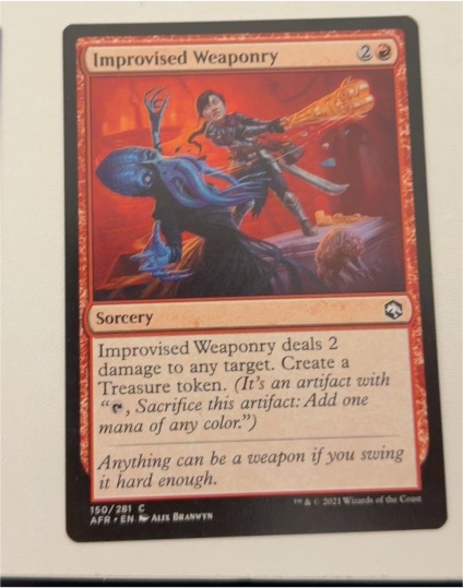 2021 Magic: The Gathering #150 Improvised Weaponry — front