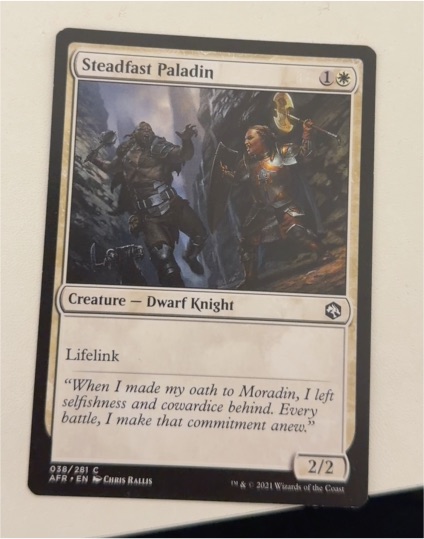 2021 Adventures in the Forgotten Realms #038 Steadfast Paladin — front