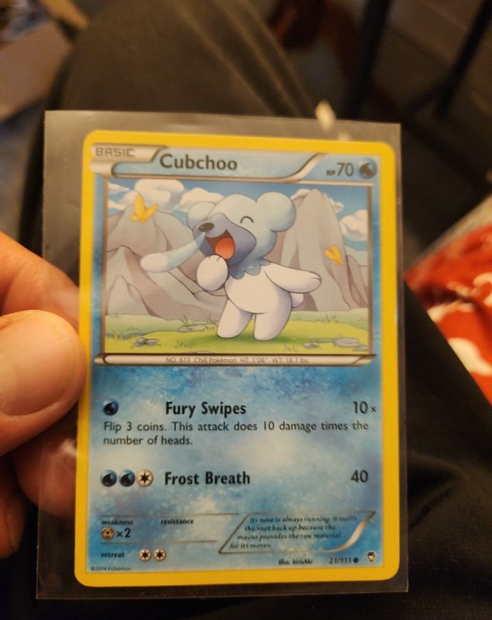2014 Pokémon XY Furious Fists #21 Cubchoo — front