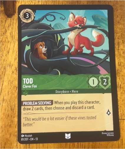 Disney Lorcana 2023 #81/207 Tod - Clever Fox — front