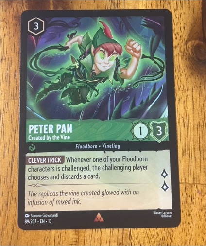 Disney Lorcana 2023 #89/207 Peter Pan Created by the Vine — front